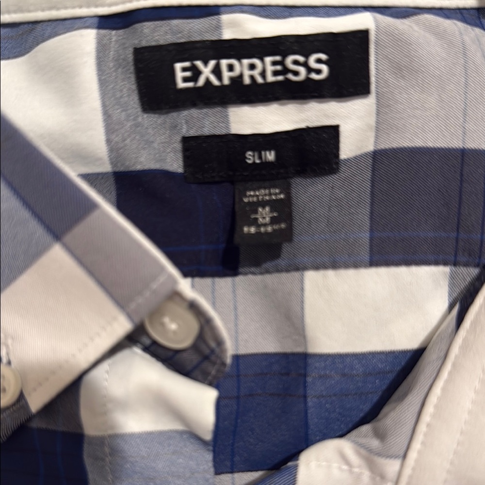 Blue and White Plaid Shirt